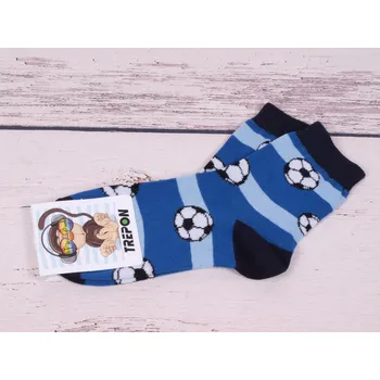 Ponožky TREPON PELÉ modré s fotbalovým motivem velikosti ponožek: 19-21 ( EUR vel. 29-32)