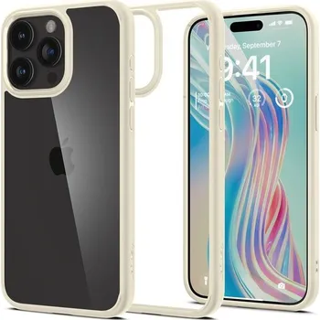 Pouzdro na mobilní telefon Spigen Ultra Hybrid kryt iPhone 15 Pro béžový