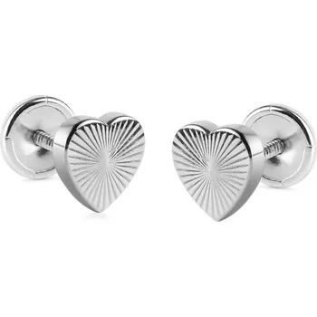 Módní doplněk Brilio Romantické srdíčkové náušnice z bílého zlata 14/195.401/17 Esp + 2 měsíce na vrácení zboží