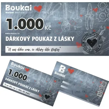 Dárkový poukaz k valentýnu v hodnotě 1.000 Kč