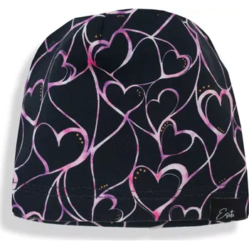 Čepice ESITO | Jarní čepice Grafitové srdce - tmavě modrá / 46