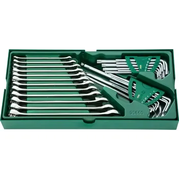 Klíč 30 ks. Sada metrických kombinovaných klíčů a šesti (SATAST09906)