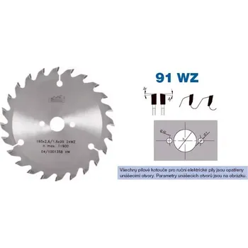 Pilový kotouč Pilový kotouč s SK pr. 230 x 2,8/1,8 x 30 - 20 WZ, typ 22 5391 (PI22539123020WZ)