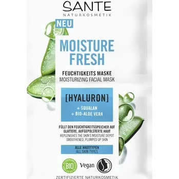 Sante-Naturkosmetik Pece-o-oblicej MasksHydratační maska Moisture Fresh s kyselinou hyaluronovou, skvalanem a organickým aloe vera 8 ml ()