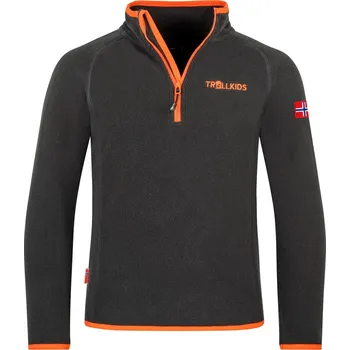 Chlapecká mikina MIKINA TROLLKIDS NORDLAND, BLACK / FLAME ORANGE Velikost: 116