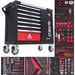 Dílenský vozík s nářadím 306ks, 72-zubové ráčnové klíče TA216