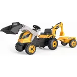 Šlapací traktor Smoby Builder Max s bagrem a vozíkem