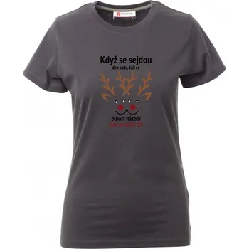 Pánské tričko Absolventské tričko, Když se sejdou dva sobi, tak se blbost násobí Antracitová XS Dámské