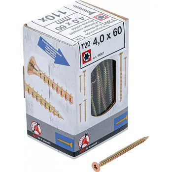 Dílna Víceúčelové šrouby Kraftmann 4,0 x 60 mm T-Star (pro Torx) T20 BGS1088007 (110 ks) (BGS1088007)
