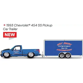 Hračka Chevrolet 454 SS Pick-Up 1993 + Car Trailer (sběratelský model, určeno pouze k vystavení)