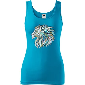 Dámské tílko s potiskem Hlava lva Velikost: S, Barva: Tyrkysová