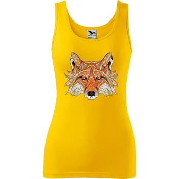 Dámské tílko s potiskem Hlava lišky Velikost: S, Barva: Žlutá