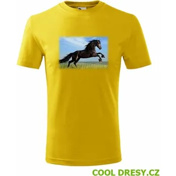 Chlapecké oblečení Tričko s koněm 2 dětské - Barva: žlutá, Velikost 4roky