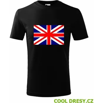 Chlapecké tričko Tričko s anglickou vlajkou dětské - Barva: černá, Velikost 12let