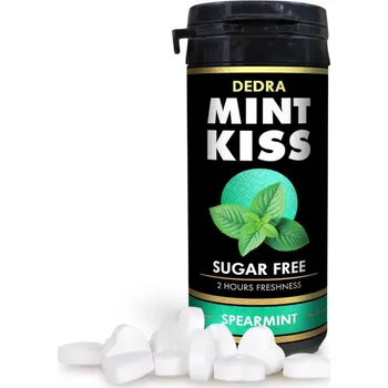 Bonbon Dedra Innovations MINT KISS jemně mátové osvěžující pastilky bez cukru- spearmint 28 g