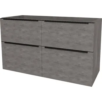 Koupelnový nábytek Mereo Mailo Koupelnová skříňka 1205x700x476 mm, černé madlo, Multidecor, Beton tmavě šedý, CN593SBBET2