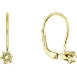 Pozlacené visací náušnice s Preciosa krystalem 31322.3 jonquil