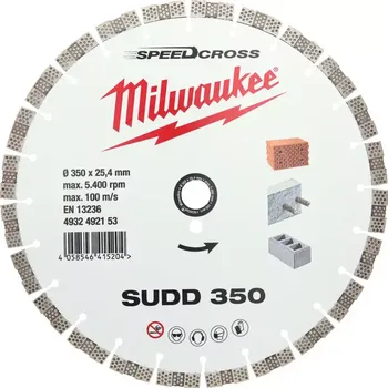 Brusný kotouč Diamantový rozbrušovací kotouč Milwaukee SUDD 350 mm - tichý (MI4932492153)