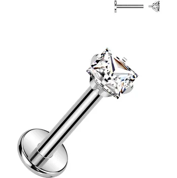 Piercing Atreya Titanová labreta s vnitřním závitem Santé Barva: Stříbrná, Velikost koncovky: 2 mm, Délka / Průměr: 6 mm