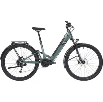 Jízdní kolo Dámské celoodpružené trekingové elektrokolo ROCK MACHINE Crossride e450 FS Touring, Gloss Grey-Black - M (165 - 180 cm)