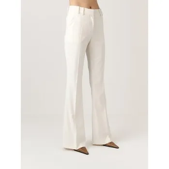 Dámské kalhoty La Mania Společenské kalhoty FABIAN Bílá Classic Fit 40