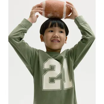 Chlapecké tričko Reserved - Bavlněné tričko s dlouhými rukávy - olivová - 041FI-91X - 041FI-91X-164