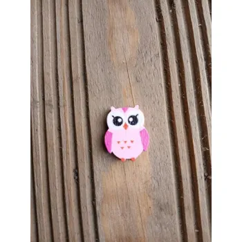Materiál na výrobu šperku dřevěný korálek sova - růžová