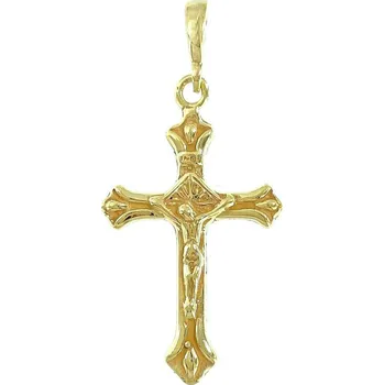 Přívěsek Stříbrný pozlacený přívěsek kříž s Kristem