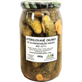 konzervovaná zelenina ASO - Zdravý život Sterilované okurky bez octa 880g