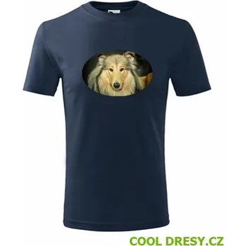 Chlapecké tričko Dětské tričko s kolií - Barva: námořní modrá, Velikost 8let