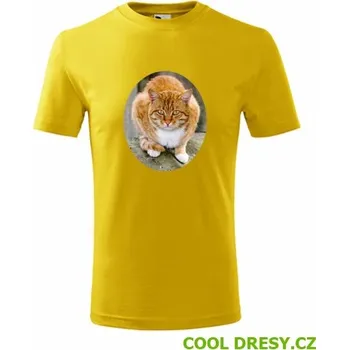 Chlapecké oblečení Dětské tričko s kočkou 5 - Barva: žlutá, Velikost 10let