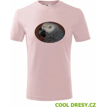 Dětské tričko s papouškem 6 - Barva: růžová, Velikost 8let