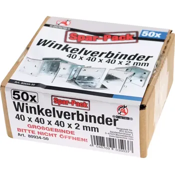 Tesařské kování Spojovací plech 40 x 40 x 40 x 2 mm výhodná sada 5 (BGS1080934-50)