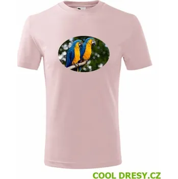 Dětské tričko s papouškem 5 - Barva: růžová, Velikost 6let