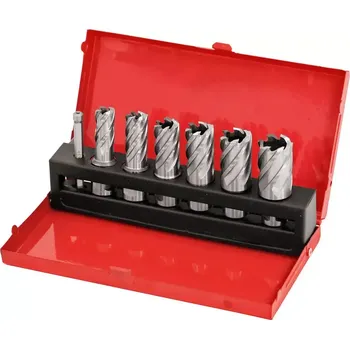 Vrták Sada jádrových vrtáků HSS 14 - 24 mm, 6ks (hl. vrt. 25 mm) (BER411101)