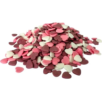 Čokoláda Hospodyňkám.cz Cukrové zdobení Srdíčka fialovo-bílá 30g