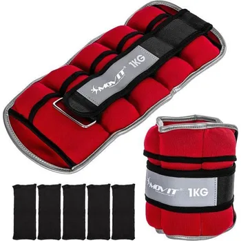 Zátěžové oblečení Neoprenové zátěže na ruce a nohy, suchý zip, červené, 2x2 kg