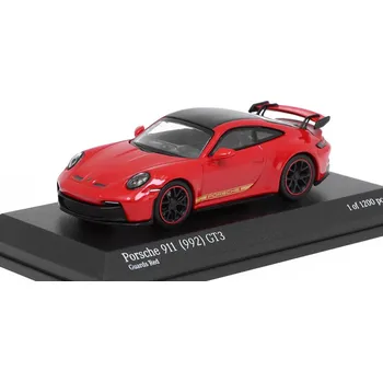 autíčko Porsche 911 (992) GT3 červená 1:64 - MINICHAMPS Porsche 911 992 GT3 Guards Red - kovový model auta 1/64