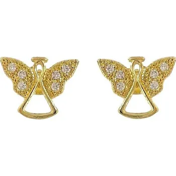 Náušnice Stříbrné pozlacené náušnice andělé