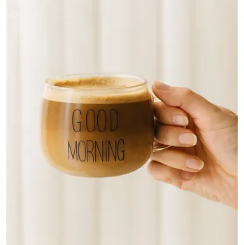 HOMLA Skleněný hrnek Dobré ráno 0,4l