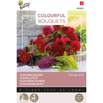 Semeno Semena -COLOURFUL 'LETNÍ KVĚTINY- VINTAGE RED'