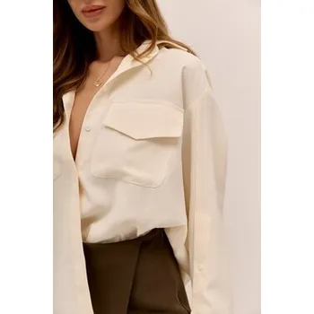 Dámská košile Hottie Hot Košile MOSSA Écru Oversize S_M