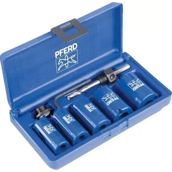 Vrták Děrovací pily pro kruhové otvory Pferd SET LS-SO 7 H 8TLG pro řemeslníky (Sada 8 dílů) (PF4007220319314)
