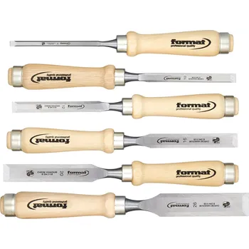 Dláto Sada plochá dláta dřevěná rukojeť, 6 ks. FORMAT (EDE72830060)
