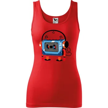 Dámské tílko s potiskem Walkman Velikost: L, Barva: Červená