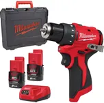 Aku vrtací šroubovák Milwaukee M12 BLDDRC-202C, aku vrtačka, 2x aku M12 B2 + M12 C12 C + Kufr, 4933499686 (MI4933499686)