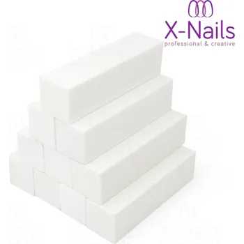 Brusný blok na nehty 100/100 - BÍLÝ STANDARD, 10ks (Cenově zvýhodněná sada brusných bloků na nehty 10ks)