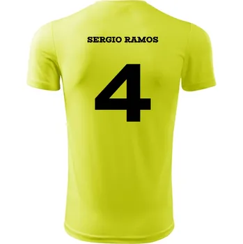 Dětský fotbalový dres Sergio Ramos - Barva: neonově žlutá, Velikost 8let