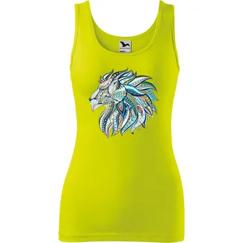 Dámské tílko s potiskem Hlava lva Velikost: XS, Barva: Limetková