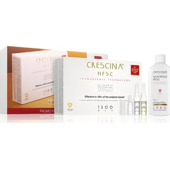 Kosmetická sada Crescina Transdermic Crescina Transdermic 1300 Re-Growth and Anti-Hair Loss péče pro podporu růstu a proti vypadávání vlasů pro muže 20x3.5 ml + Crescina Transdermic šampon proti řídnutí a padání vlasů pro muže 200 ml kosmetická sada
